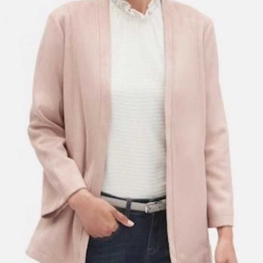 Banana Republic‎ Outlet Soft Pink Vegan Leather Suede Open Lined Jacket Size S